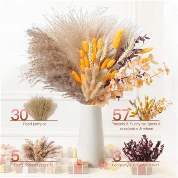 Fall Decor Autumn Decorations for Home Thanksgiving Table Boho Flowers Orange - Picture 2 of 7